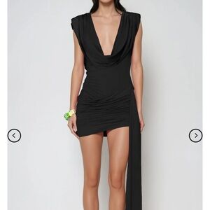 Chic Asymmetrical Black Dress